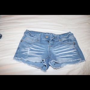Low rise jean shorts